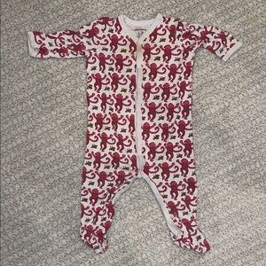 Roller rabbit  Monkey Print Footed One-Piece (6-9 months)